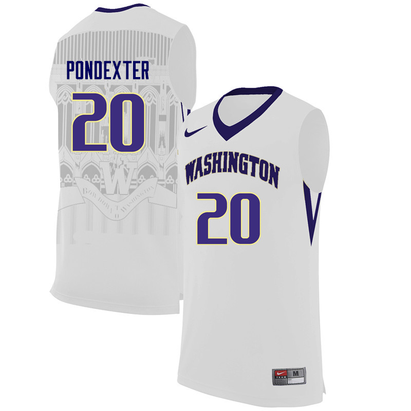 Men Washington Huskies #20 Quincy Pondexter College Basketball Jerseys Sale-White